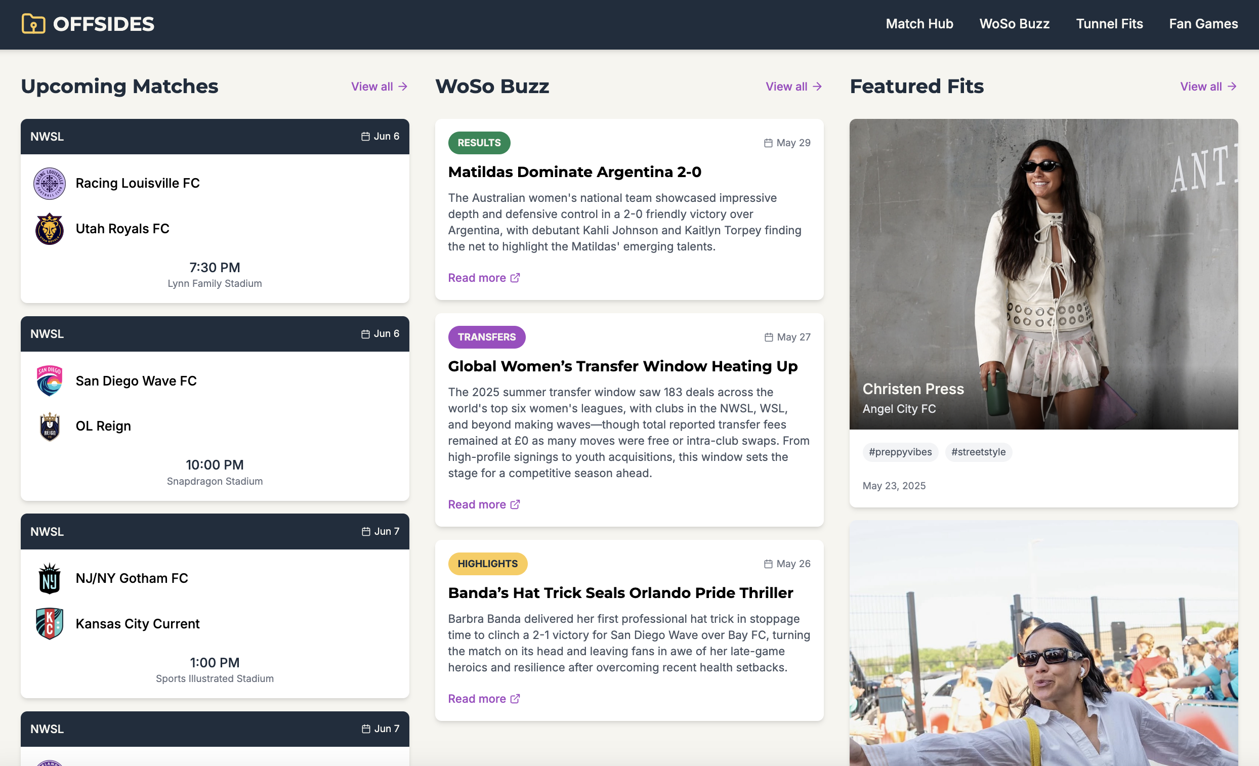 WoSo Buzz and Featured Fits